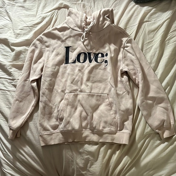 H&M light pink love hoodie - Picture 1 of 4
